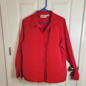 Yves St. Clair red button-up